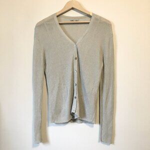 Vintage Set Anne Klein USA Made Silvery Button Down Cardigan & Camisole Set - S